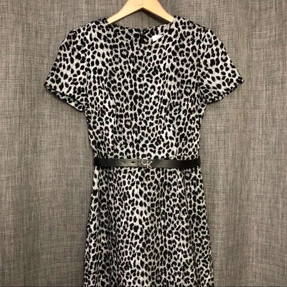 Calvin Klein Leopard Print Midi Sheath - Picture 2 of 7